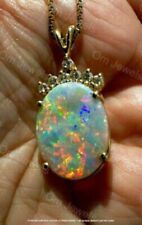Vintage Oval Cut Fire Opal 18K Yellow Gold Finish Pendant Free Chain Necklace picture