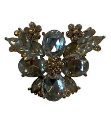 Vintage Estate Rhinestone Brooch Pin Clear Stones B8 picture