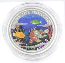 25g Silver Coin 2000 $5 Palau Color Proof Marine Life Protection picture