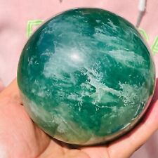 4.22lb Large Natural Green Fluorite Quartz Crystal Sphere Ball Specimen Healing picture