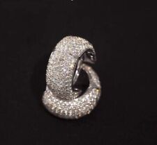 Men's Genuine D/VVS Moissanite Hoop Huggie Earring Real 925 Silver picture