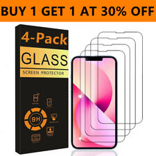 4 PACK For iPhone 15 14 13 12 11 Pro Max XR 8 7 Tempered Glass Screen Protector picture