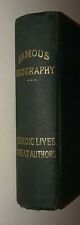 1883 Famous Biography Heroic Lives Great Authors, etc.Rare book VG HC picture