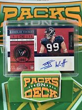 JJ Watt RC Auto 2011 Playoff Contenders Ticket #137 Signed Rookie HOF Texans 🔥 picture