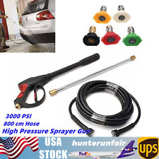 High Pressure 3000PSI Car Power Washer Gun Spray Wand Lance Nozzle and Hose Kit picture