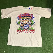 VTG NWT 1988 Los Angeles Dodgers World Series Champions Caricature Shirt - Large picture
