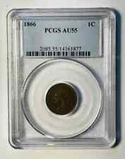 1866 P Small Cents Indian Head penny PCGS AU-55 BN picture