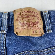Vintage Levis 501xx Jeans Mens 42x36 Button Fly Blue Denim USA August 1980￼￼ 80s picture