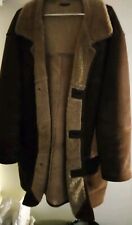 STUNNING Brooks Brothers Leather Shearling Coat Overcoat Brown XL 51 Chest picture