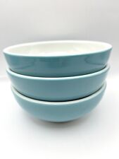 3 Vintage Shenango China Restaurant Ware Bowls Drip Glaze Turquoise USA picture