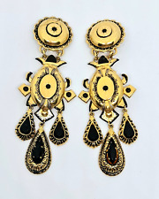 Gorgeous Vintage Zoe Coste Gold Tone Vintage Made In France Dangle Earrings. picture