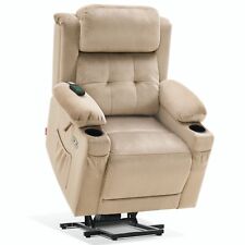 MCombo Small Lay Flat Dual Motor Power Lift Recliner Chair, Fabric 7660 picture