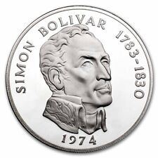 1974 Panama Silver 20 Balboas Simon Bolivar Proof picture