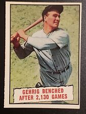 Set Break 1961 Topps Baseball EX-MT #405 Lou Gehrig Benched After 2,130 Games picture