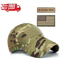 Camouflage Camo Baseball Cap with US Flag Tactical Operator Army Hat -Multicam picture