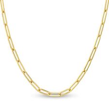 10K Yellow REAL GOLD  paper clip Link 3.1mm Chain Necklace 18