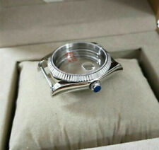 Vintage Stye 36MM Date Just Fluted BEZEL Sapphire Glass Watch Case For ETA 2824 picture