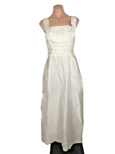 vintage 60s Ivory Beaded Sequin formal evening gown wedding dress XS/S picture
