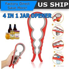 4 In 1 Jar Opener Rubber Quick Lid Bottle Cap Grip Twister Remover Kitchen Tool picture