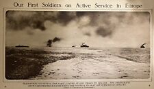 Old Vintage Print 1917 WW1 First Soldiers On Active Service In Europe 🇺🇸🇺🇸 picture