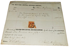 APRIL 1869 NEW YORK CENTRAL RAILROAD NYC PAYMASTER RECEIPT SUPT. JULIUS SPENCER picture