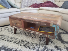 New Industrial Rustic Vintage Wooden Reclaimed Wood Coffee Table With Storage picture