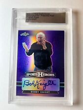 1/1 Bobby Knight Leaf Metal 2018 Autograph Card Purple Auto Hoosiers Bob Indiana picture