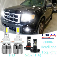 For Ford Escape 2008-2012 4x 6000K LED Headlights + Fog Light Bulbs Combo Kit picture