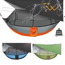 Double Hammock 3 Colors Load 660lbs with Rain Fly and Bug Net, Portable picture