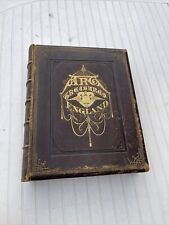 Antique Art Treasures of England 1875 leather book Many engravings picture