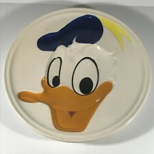 Vintage Walt Disney Productions Donald Duck Hand Painted Plate Dish White 9