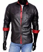 Genuine Lambskin Leather Stylish Handmade Party Casual Men's Black Leather Shirt picture