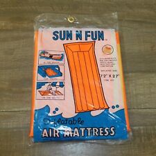 Vintage SUN N FUN Inflatable 72X27 Air Mattress Pool Float Raft Original Package picture