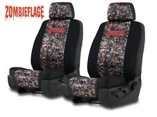 NEOPRENE ZOMBIE CAMO SEAT COVERS for Standard Bucket Seats with Headrests picture