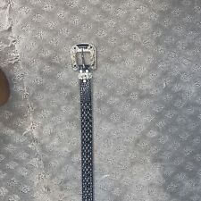 BB Simon Skinny Kish Belt Clear Ice Crystal Black Silver 30 32 34 36 38 40 42 picture