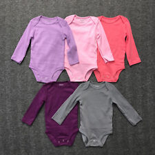 5 PACK Hanes Ultimate Baby Flexy Long Sleeve Bodysuits 12-18 M Multicolor NWOT picture