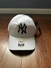 New York Yankees 47 Brand WHITE Adjustable Clean Up Dad Hat '47 Cap picture