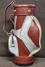 Vintage Dura Bag Maroon And Grey Mini Leather Golf Bag picture