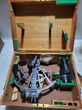 Vintage Tamaya Nautical Sextant With Wooden Box Maritime Navigational Instrument picture