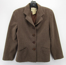 VINTAGE Claudie Pierlot Jacket Women 2 Brown Wool Blazer Coat Career Preppy picture