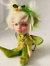 OOAK Polymer Clay  Fairy *Green Button Thief* Magical Art**Raggamuffinisland picture
