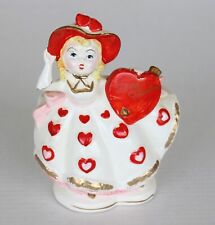 Vintage Rubens Originals Valentines Girl Planter Figurine To My Valentine Japan picture