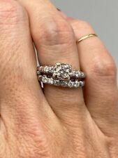 1930s Vintage Antique Round Cut Moissanite Bridal  Engagement Wedding Ring Set’s picture