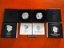 2023 $1 SILVER PEACE & MORGAN DOLLAR WITH BOX/COA 2 COIN SET MINT CODE 23XH 23XE picture