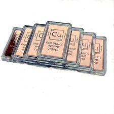 10 Pack - 1 Troy Ounce Copper Bar Bullion with Cu Element Design .999 Pure picture