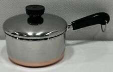 Vintage Revere Ware 1 QT Quart Sauce Pan Copper Clad Bottom With Lid - D 16 S picture