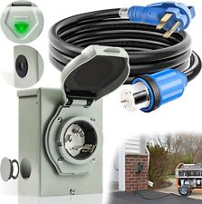 50 Amp 25FT Generator Cord and Waterproof Power Inlet Box Combo Kit ETL Listed picture