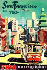 San Francisco - Fly TWA - Vintage Airline Travel Poster Travel Posters picture