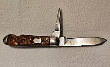 Rare 1930s Cattaraugus Cutlery Co Little Valley- 24399 Jigged Bone 2 Blade Knife picture