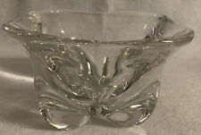 Orrefors #1598 Edward Hald Pinched Base Crystal Console Square Bowl 6” Clear MCM picture